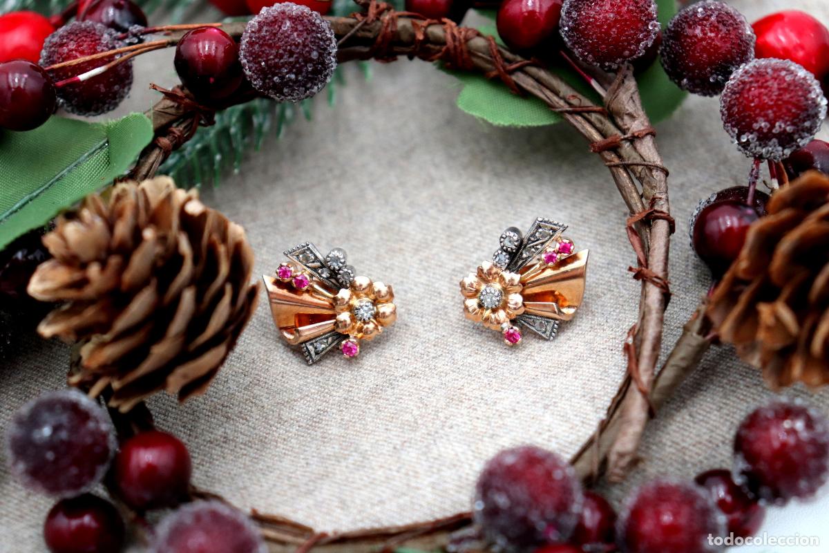 Schmuck: Pendientes de oro de 19,2 quilates con diamantes