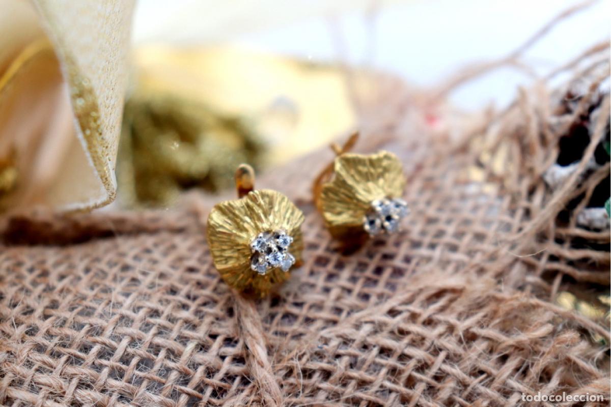 Joyeria: Pendientes de oro de 19,2 quilates con diamantes - Foto 2