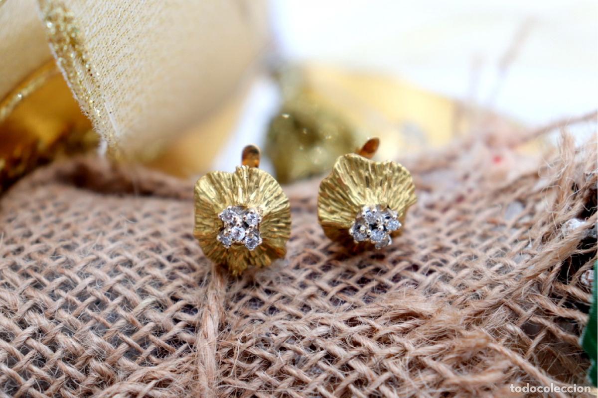 Joyeria: Pendientes de oro de 19,2 quilates con diamantes - Foto 4