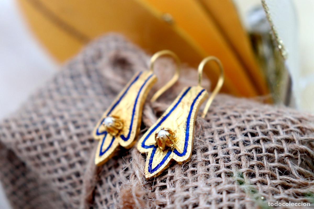 Joyeria: Pendientes de oro de 19,2 quilates con perlas - Foto 2