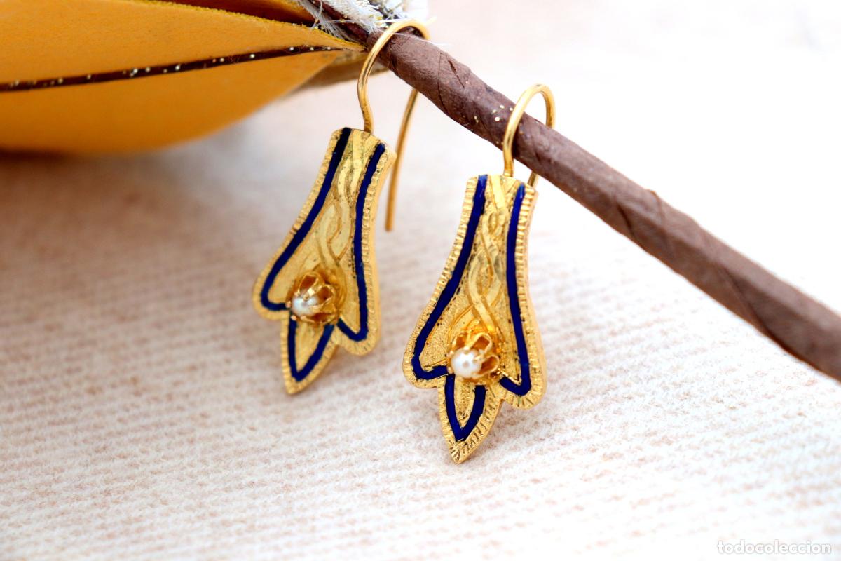 Joyeria: Pendientes de oro de 19,2 quilates con perlas - Foto 4