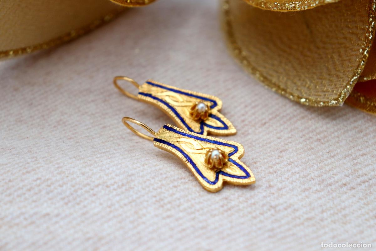 Joyeria: Pendientes de oro de 19,2 quilates con perlas - Foto 7