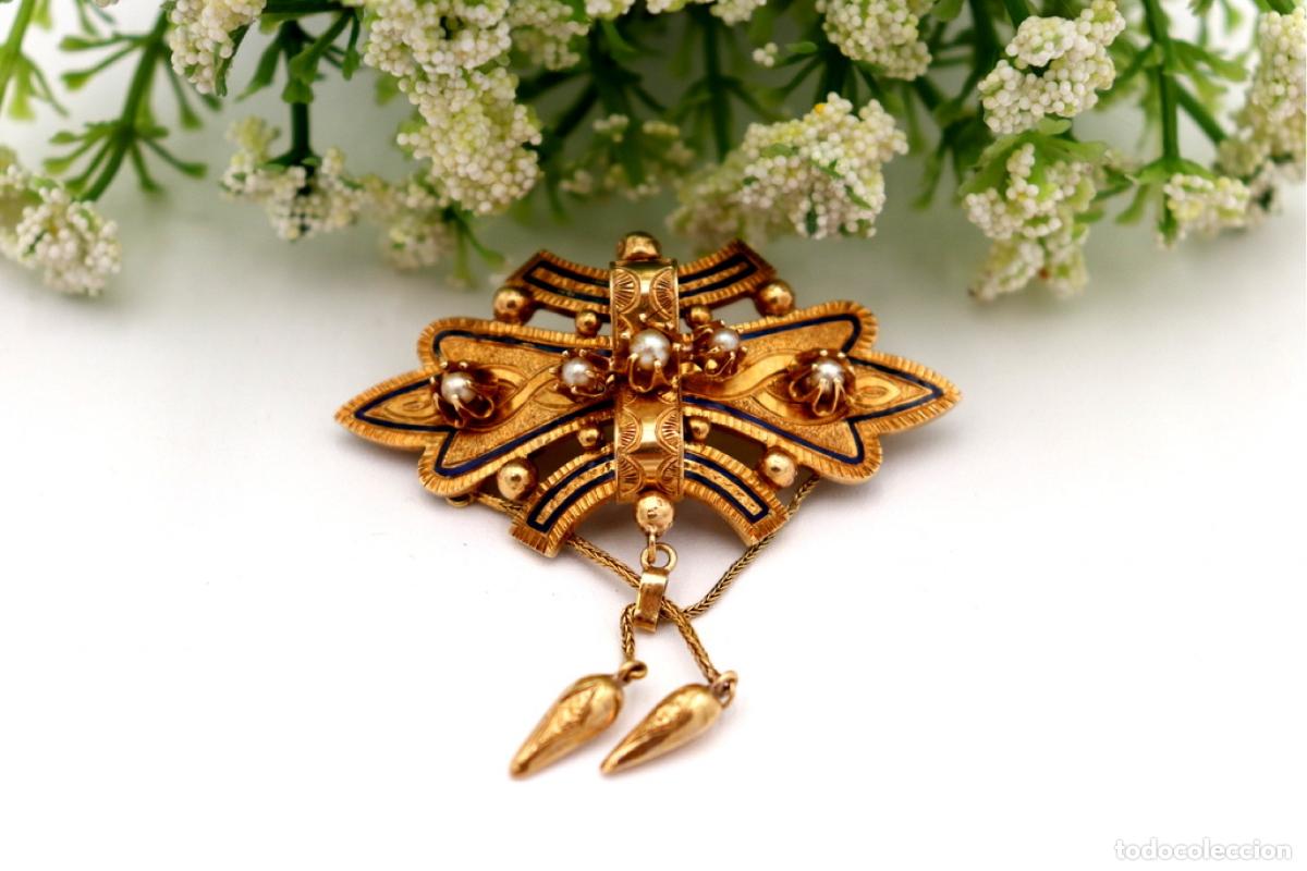 Joyeria: Broche de oro de 19,2 quilates con perlas - Foto 7