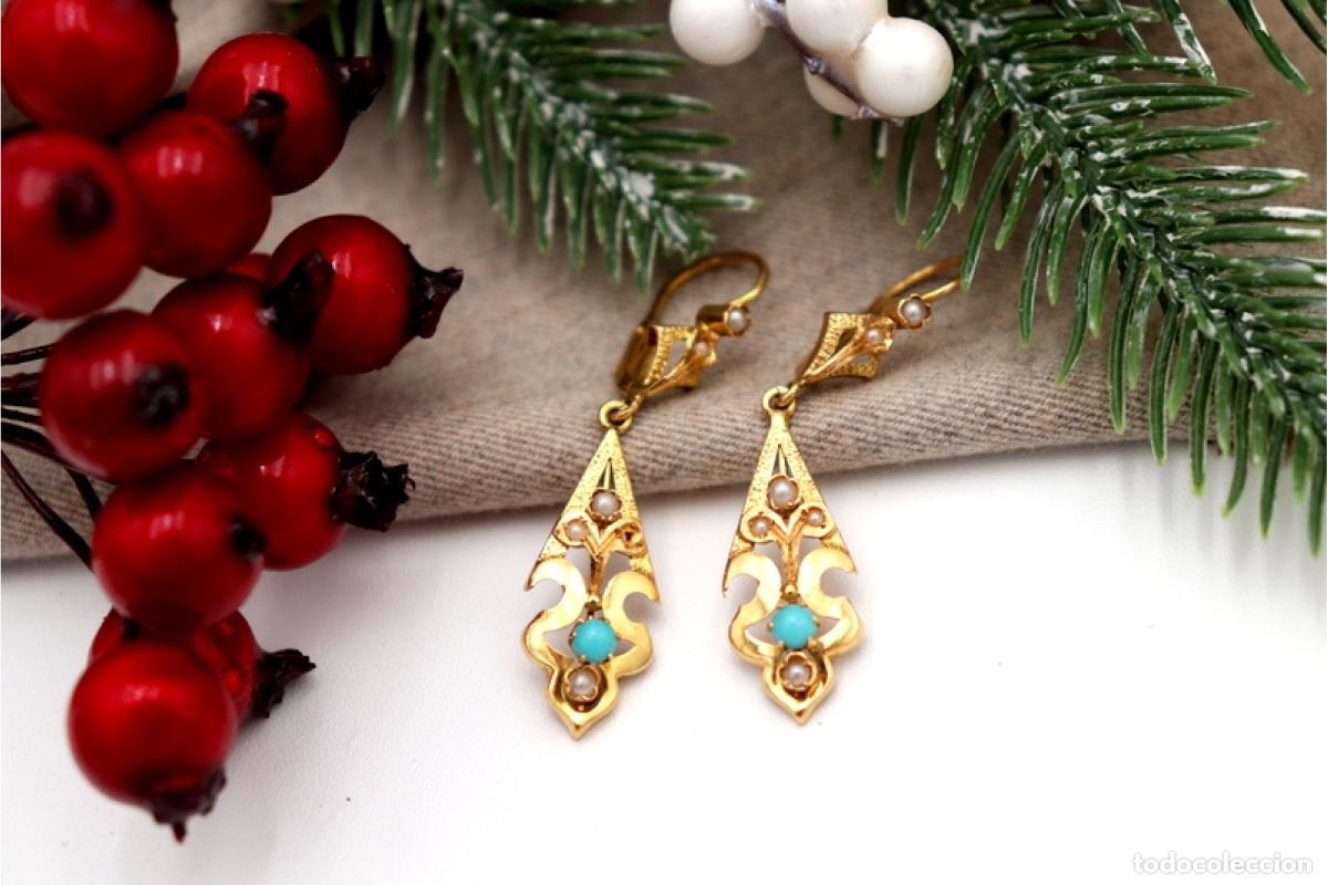 Joyeria: Pendientes de oro de 19,2 quilates con perlas - Foto 5