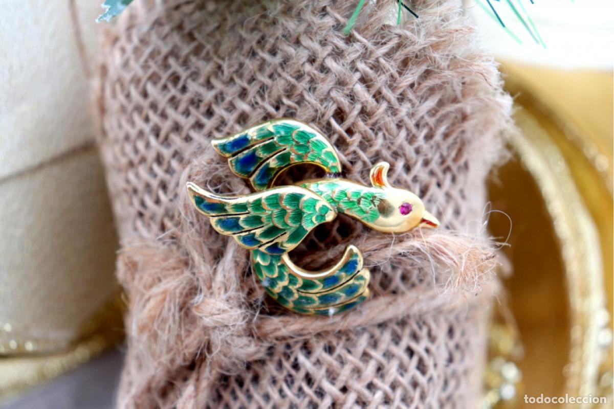 Joyeria: Broche de oro de 19,2 quilates con rub&iacute; - P&aacute;jaro - Foto 4