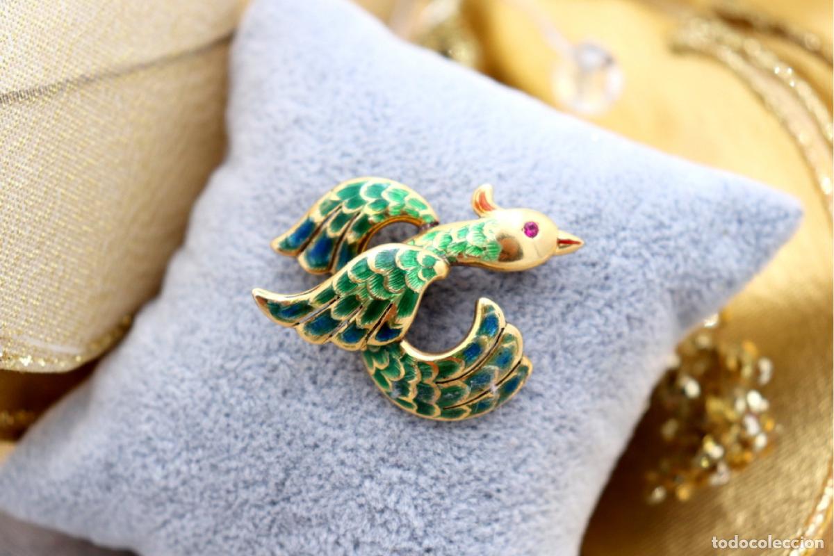 Joyeria: Broche de oro de 19,2 quilates con rub&iacute; - P&aacute;jaro - Foto 7