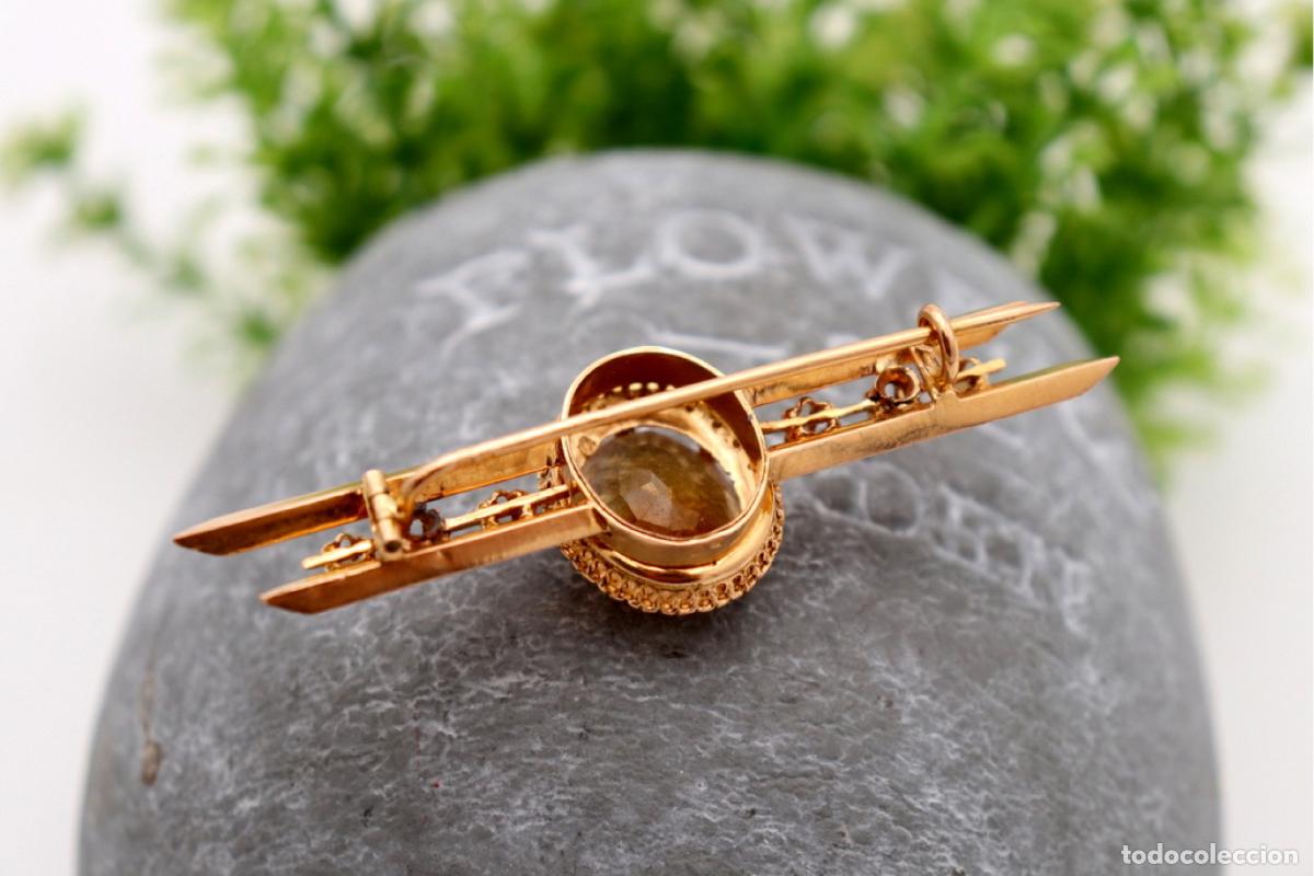 Joyeria: Broche de Oro 19,2K con perlas y citrino - Foto 3