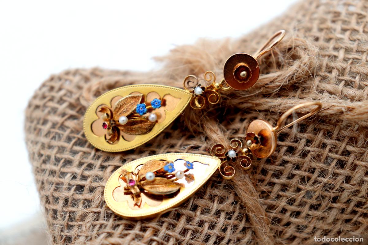 Joyeria: Pendientes de oro de 19,2 quilates con perlas - Foto 6