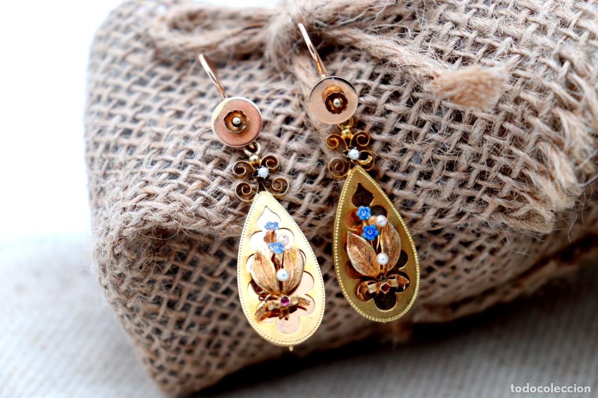 Joyeria: Pendientes de oro de 19,2 quilates con perlas - Foto 7