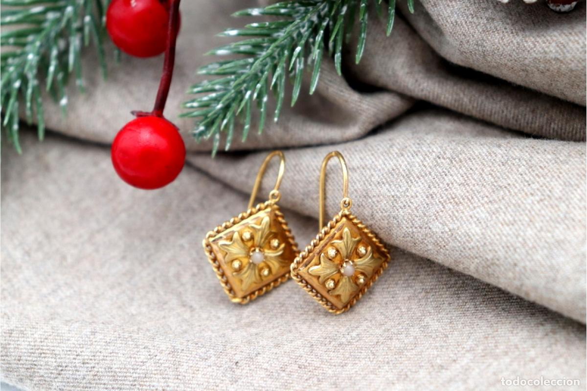 Joyeria: Pendientes de oro de 19,2 quilates con perlas - Foto 5