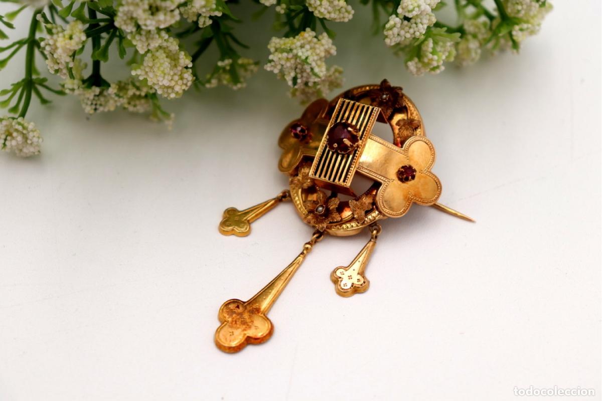 Joyeria: Broche de oro de 19,2 quilates con rub&iacute;es - Foto 5