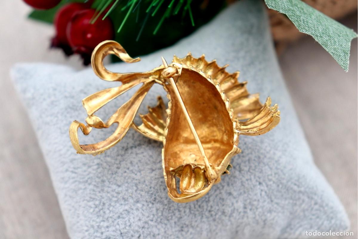 Joyeria: Broche de oro de 19,2 quilates con turquesa - Pez - Foto 9
