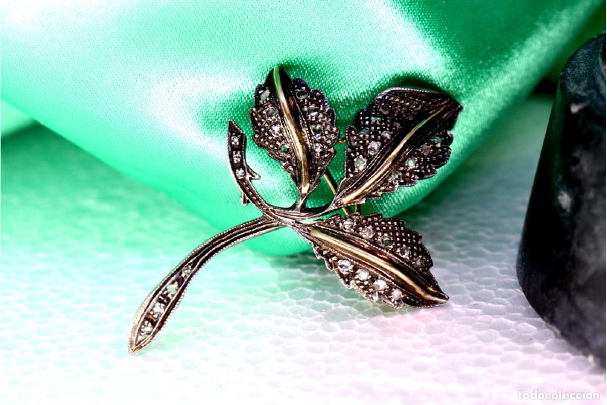 Joyeria: Broche en oro y plata de 19,2K con diamantes. - Foto 1