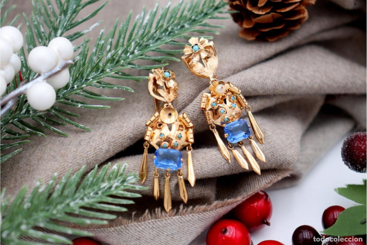 Joyeria: Pendientes de oro de 19,2 quilates con turquesa - Foto 6
