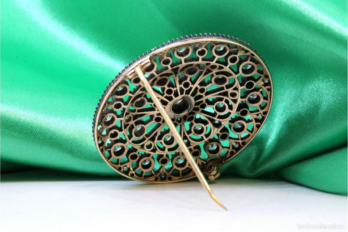 Joyeria: Broche en oro y plata de 19,2K con diamantes. - Foto 4