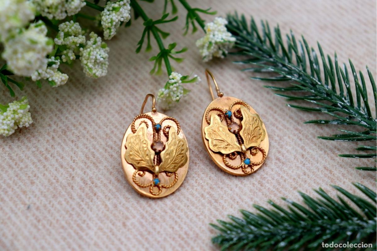 Joyeria: Pendientes de oro de 19,2 quilates con turquesa - Foto 5