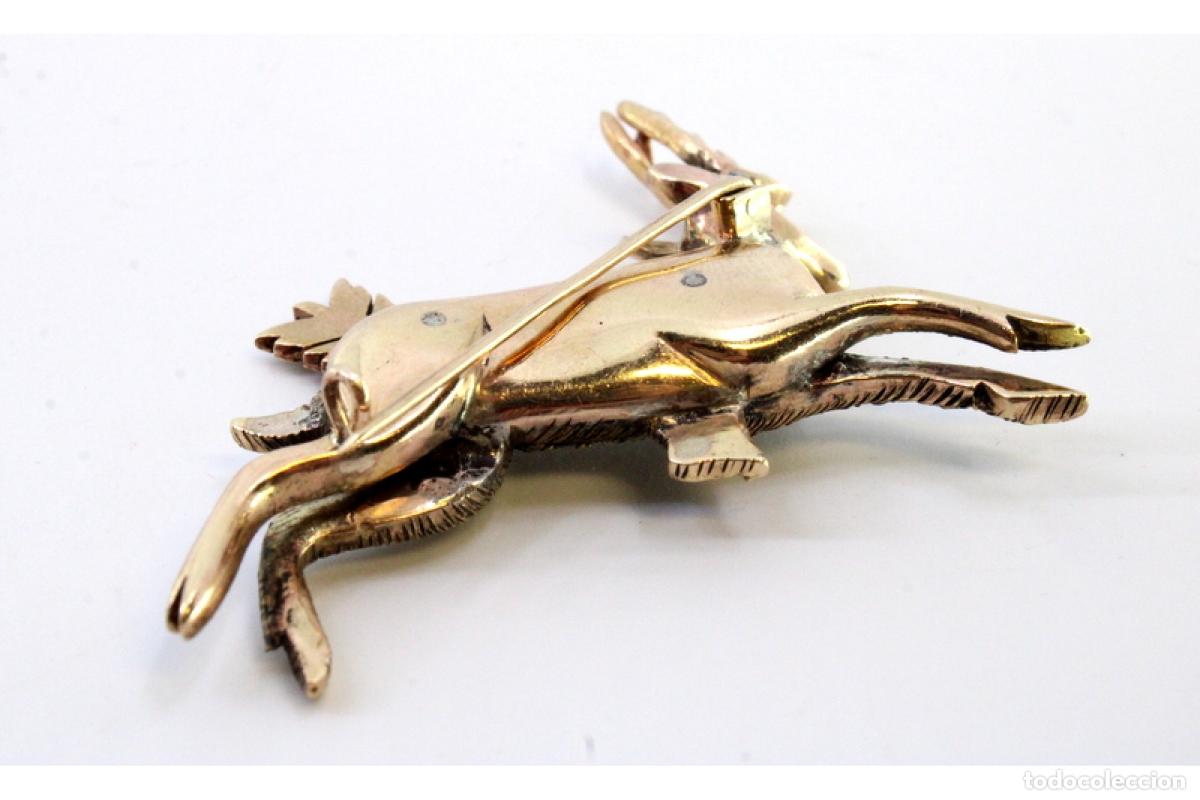 Joyeria: Broche de oro con diamantes - Ciervo y flecha de Cupido - Foto 4