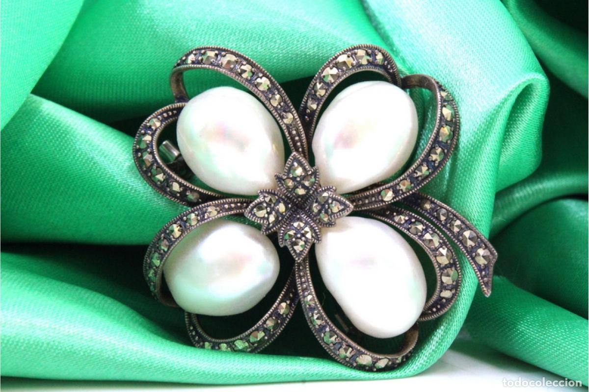Joyeria: Broche de plata con perlas - Foto 1