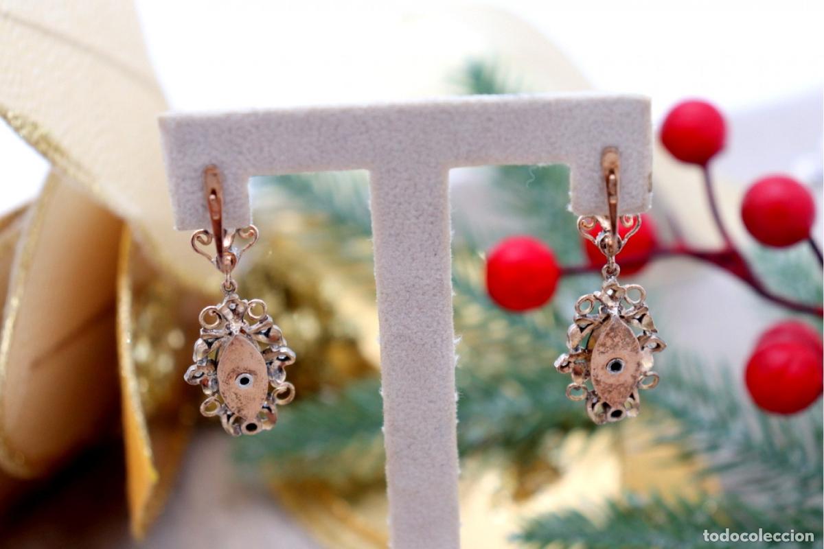 Joyeria: Pendientes en oro de 19,2K y plata con diamantes. - Foto 4