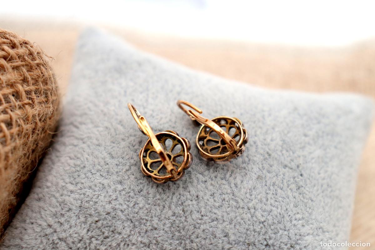 Joyeria: Pendientes en oro de 19,2K y plata con diamantes. - Foto 2