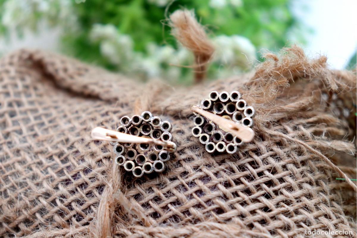 Joyeria: Pendientes en oro de 19,2K y plata con diamantes. - Foto 2