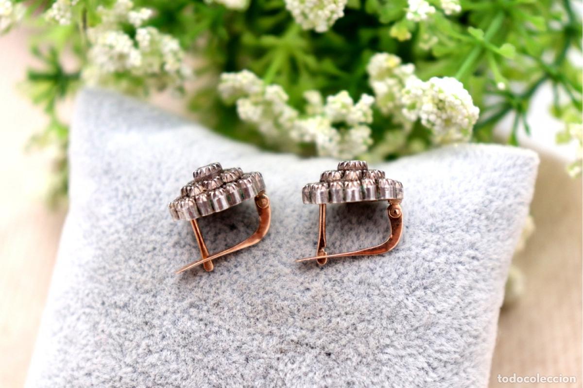Joyeria: Pendientes en oro de 19,2K y plata con diamantes. - Foto 4