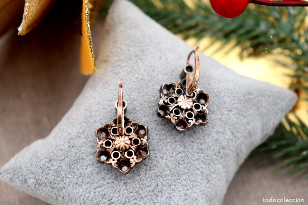 Joyeria: Pendientes en oro de 19,2K y plata con diamantes. - Foto 6