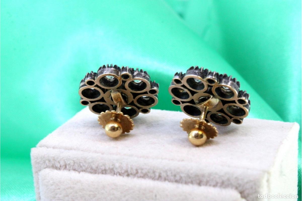 Joyeria: Pendientes en oro de 19,2K y plata con diamantes. - Foto 4