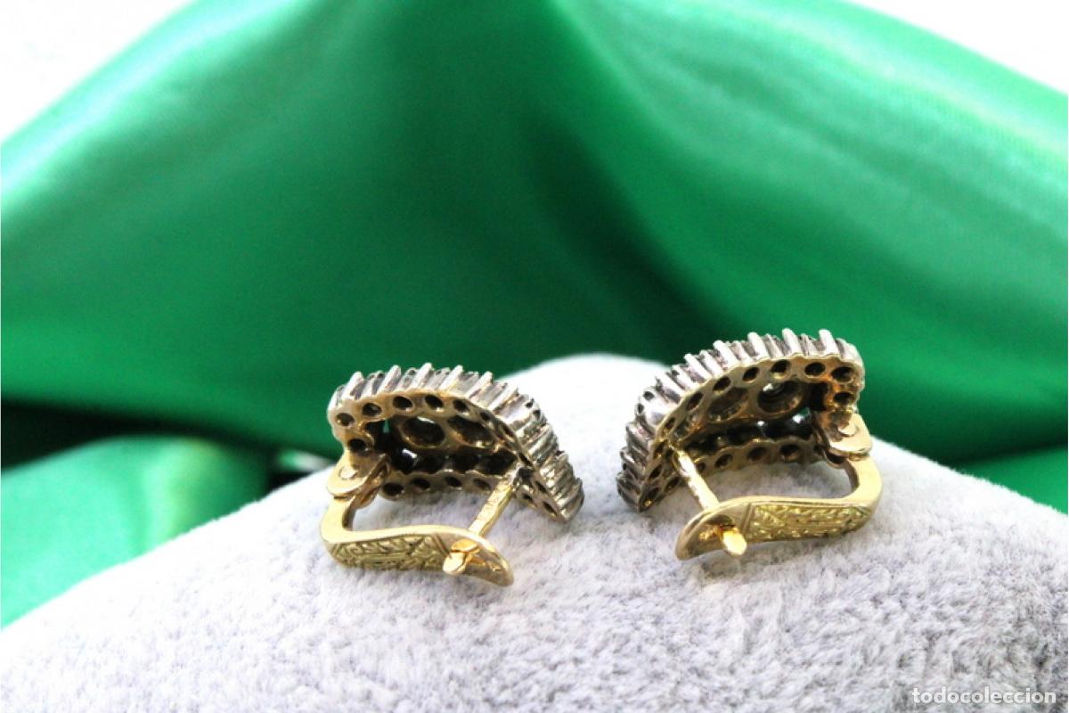 Joyeria: Pendientes en oro de 19,2K y plata con diamantes. - Foto 8
