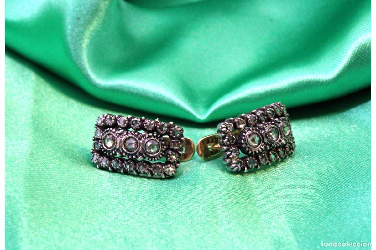 Joyeria: Pendientes en oro de 19,2K y plata con diamantes. - Foto 9