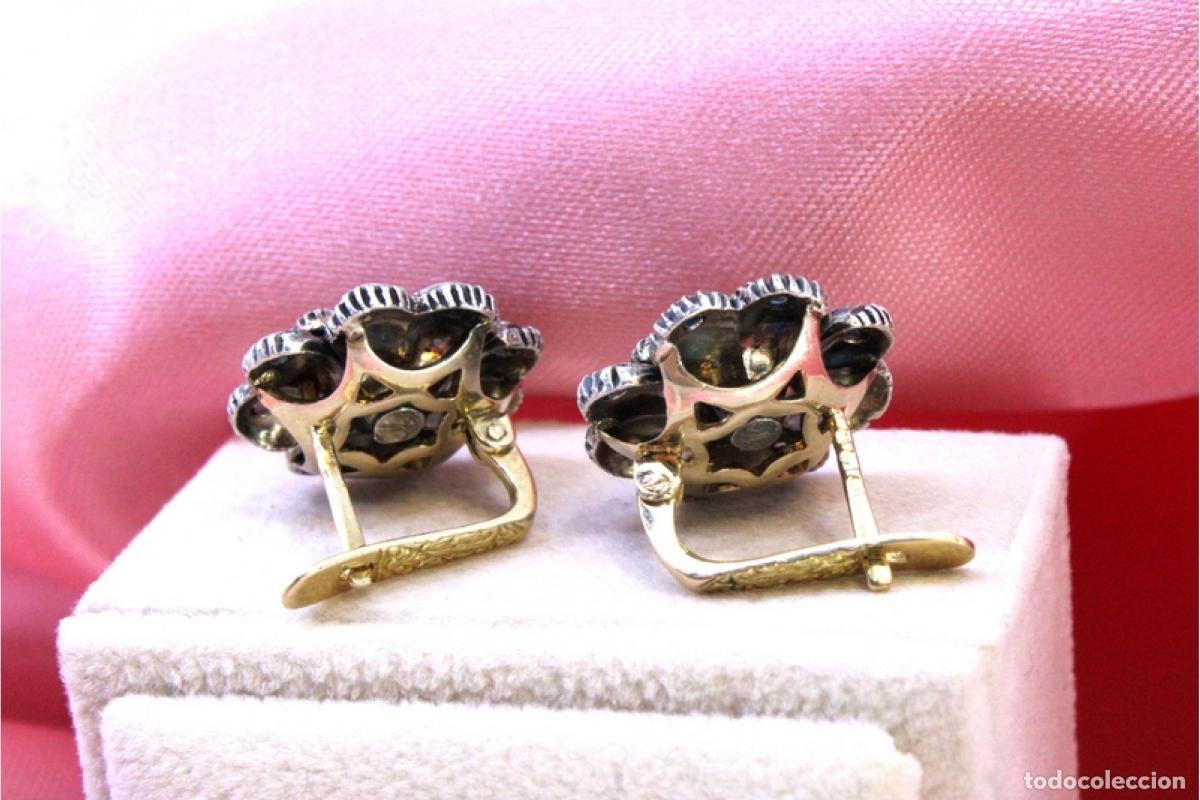 Joyeria: Pendientes en oro de 19,2K y plata con diamantes. - Foto 7