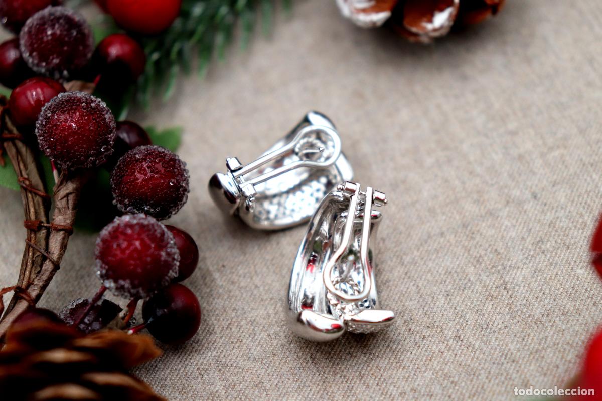 Joyeria: Pendientes de oro blanco de 18 quilates con diamantes. - Foto 3