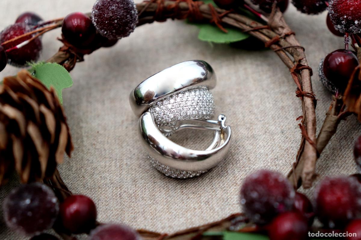 Joyeria: Pendientes de oro blanco de 18 quilates con diamantes. - Foto 1