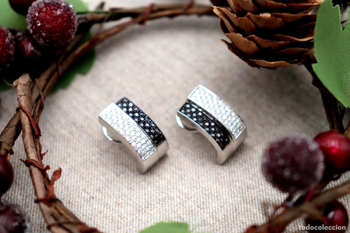 Joyeria: Pendientes en oro blanco de 19,2K con diamantes. - Foto 5