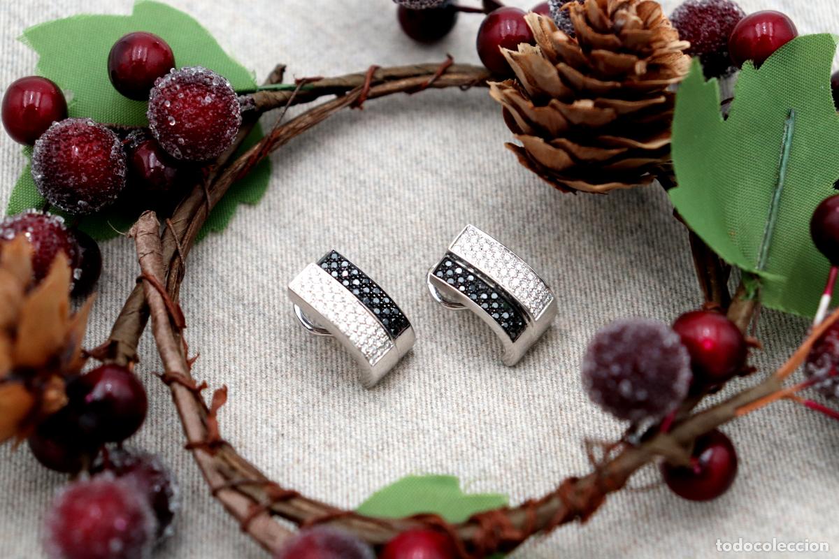 Joyeria: Pendientes en oro blanco de 19,2K con diamantes. - Foto 6