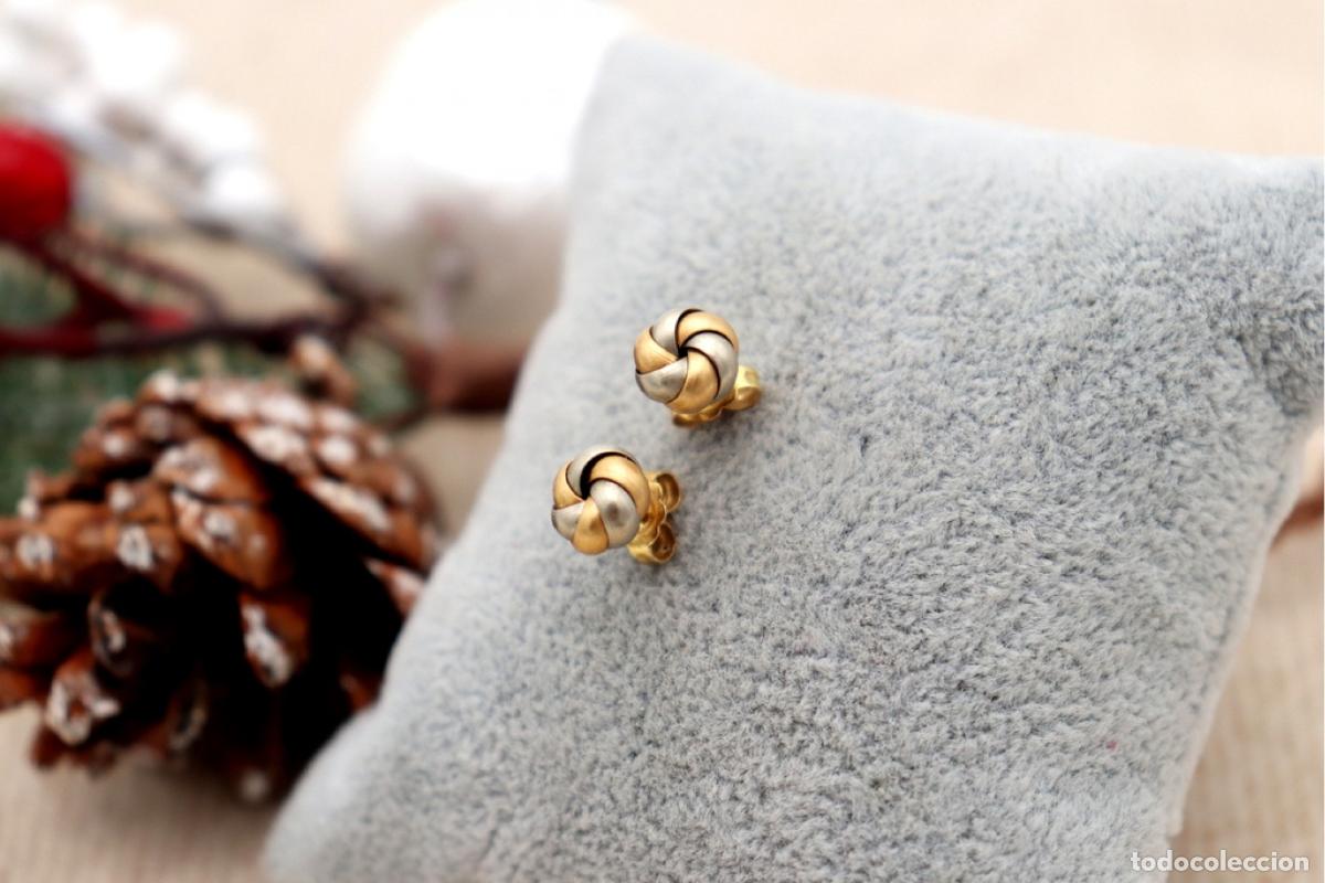 Joyeria: Pendientes en oro bicolor de 19,2K. - Foto 4