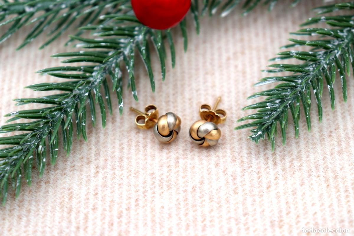 Jewelry: Pendientes en oro bicolor de 19,2K.