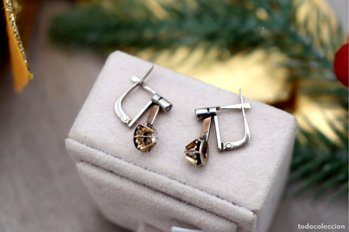 Joyeria: Pendientes en oro blanco de 19,2K con diamantes. - Foto 1