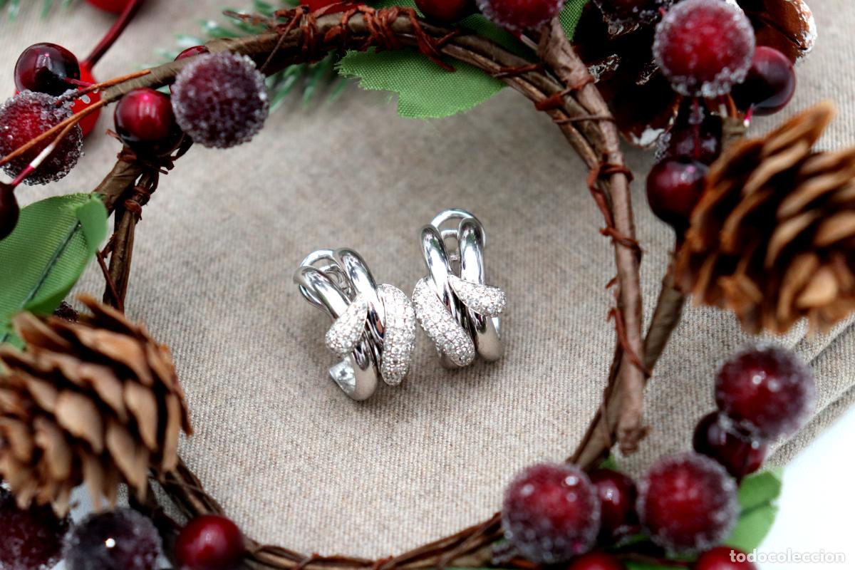 Joyeria: Pendientes en oro blanco de 19,2K con diamantes. - Foto 7