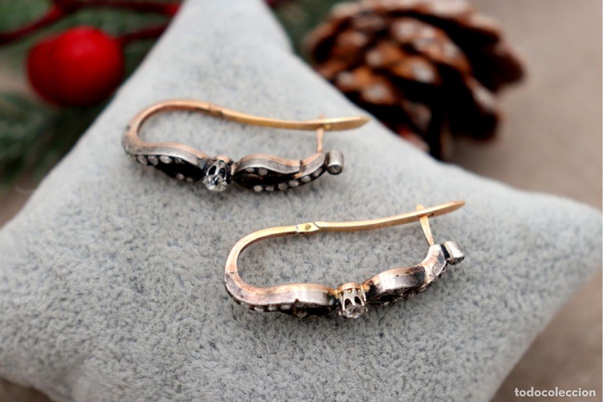 Joyeria: Pendientes de oro y plata con diamantes. - Foto 3