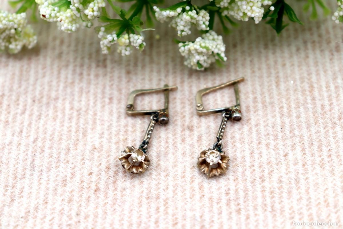 Joyeria: Pendientes en oro blanco de 19,2K con diamantes. - Foto 3