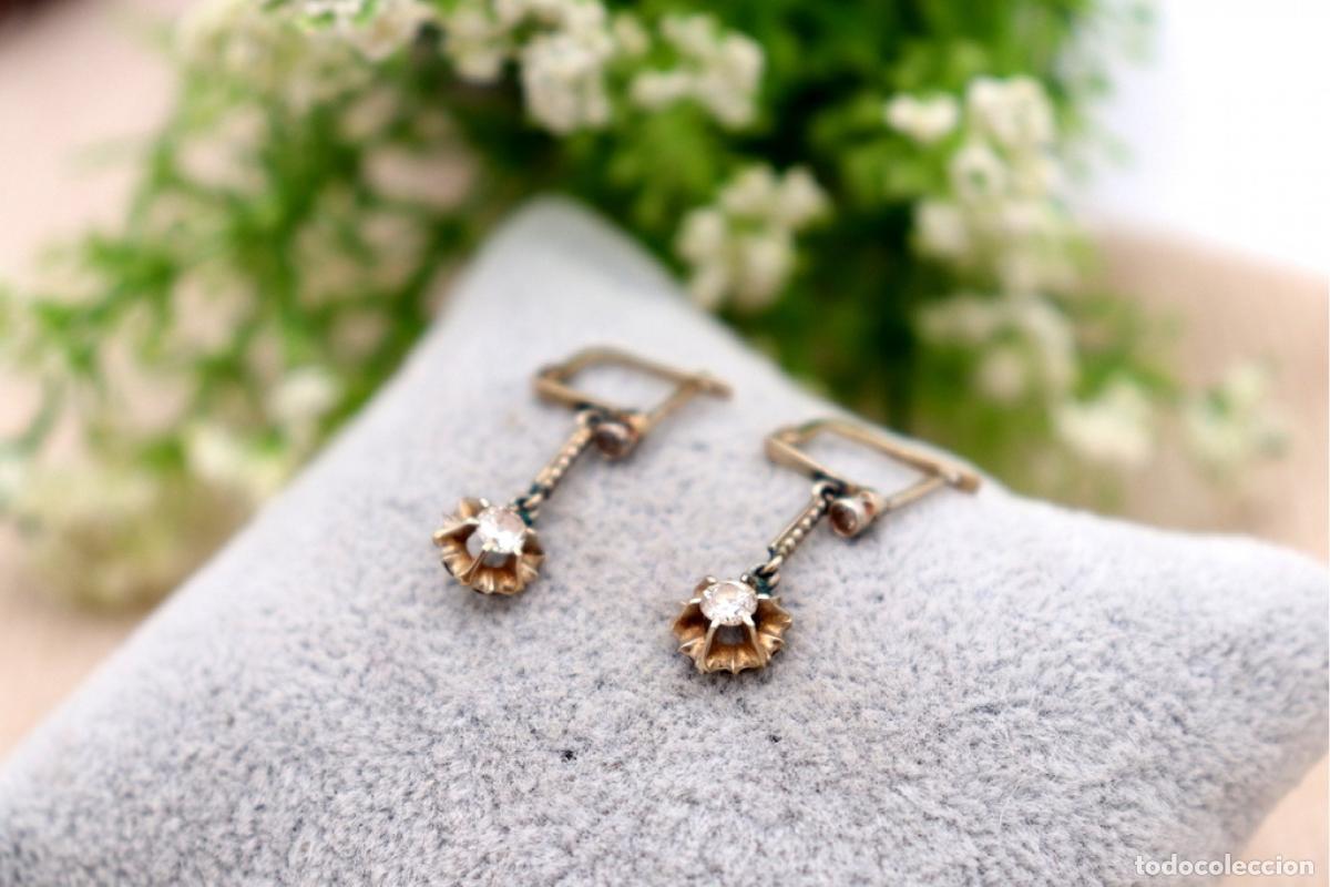 Joyeria: Pendientes en oro blanco de 19,2K con diamantes. - Foto 4