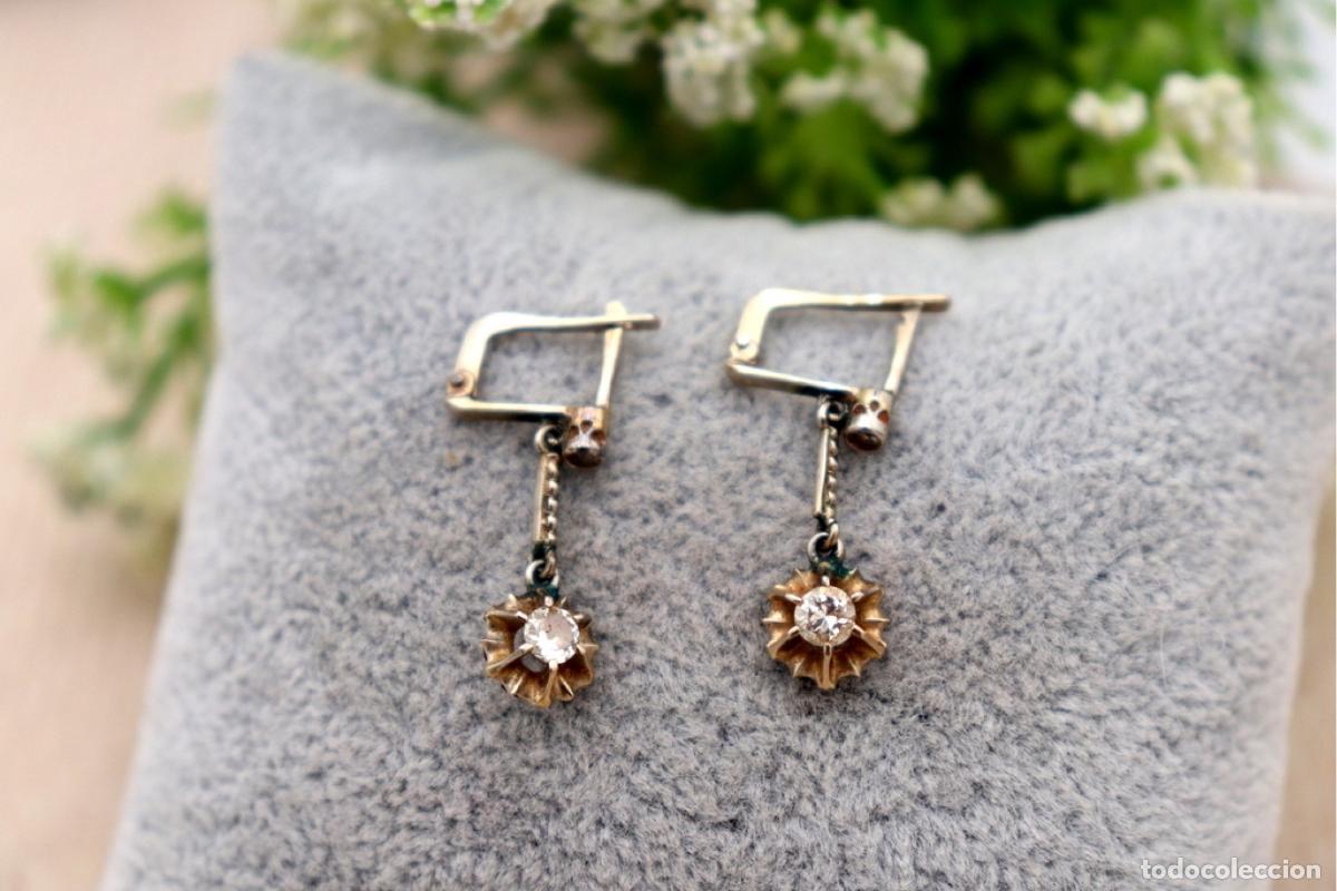 Schmuck: Pendientes en oro blanco de 19,2K con diamantes.