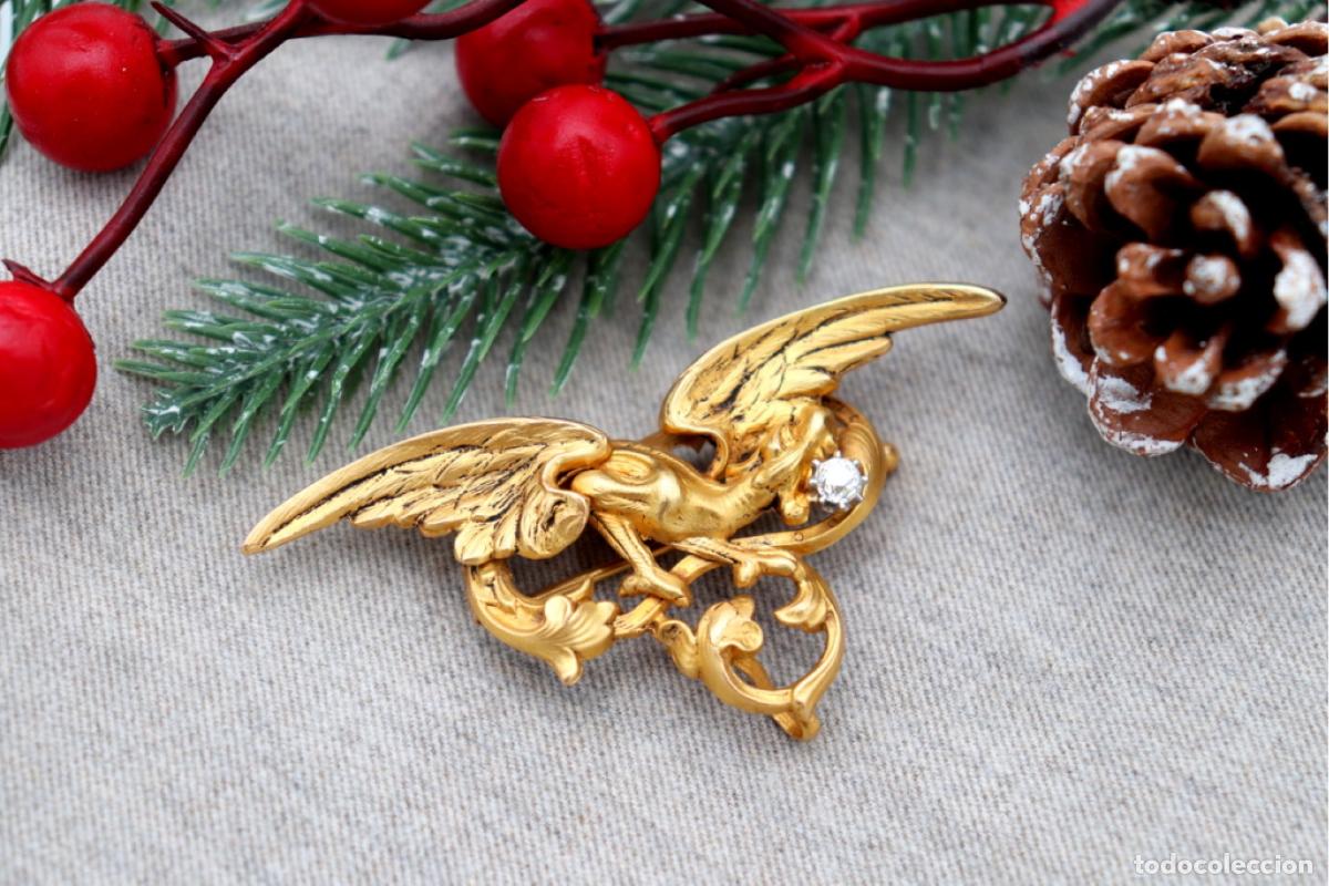 Joyeria: Broche de oro de 18 quilates con diamantes - Ave - Foto 3