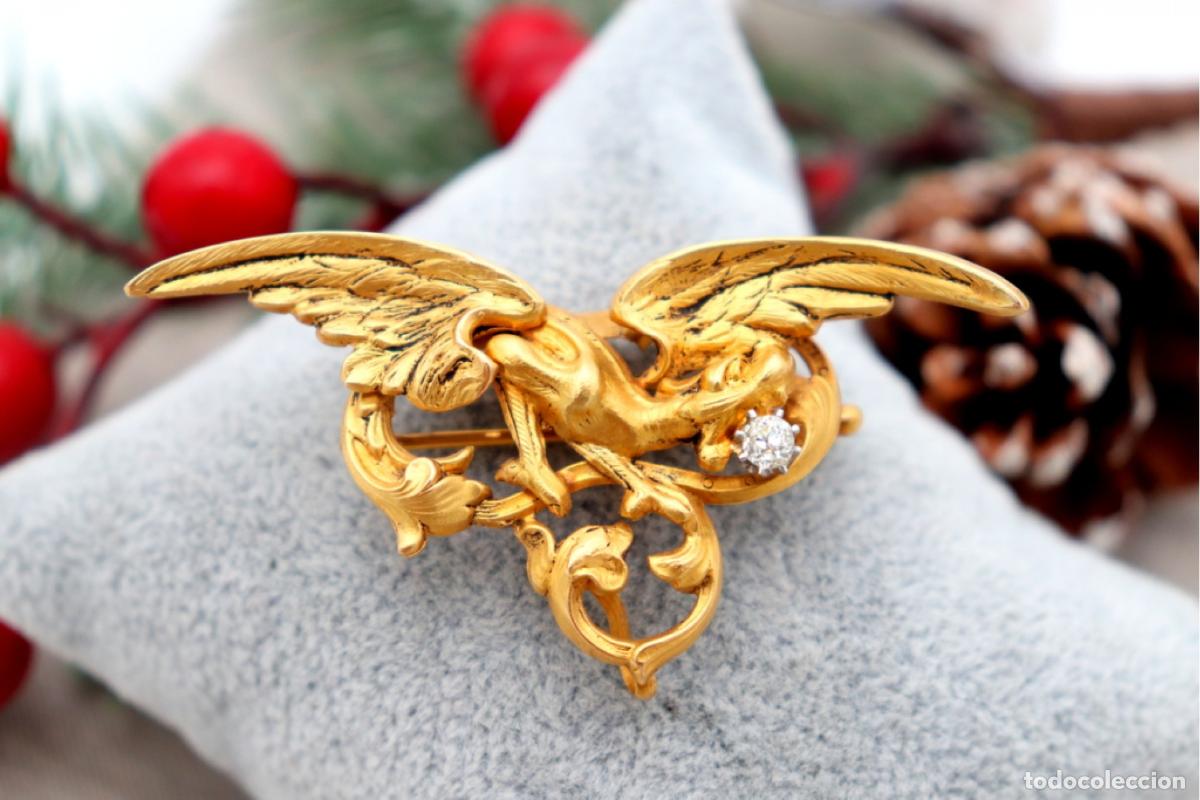Joyeria: Broche de oro de 18 quilates con diamantes - Ave - Foto 1