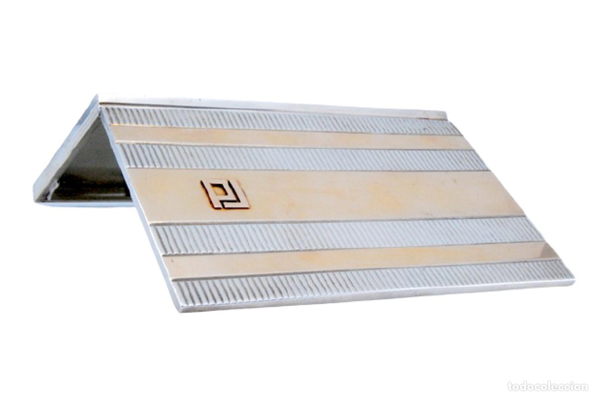 Schmuck: Caja de cigarrillos, en oro de 18 quilates y plata - siglo XIX