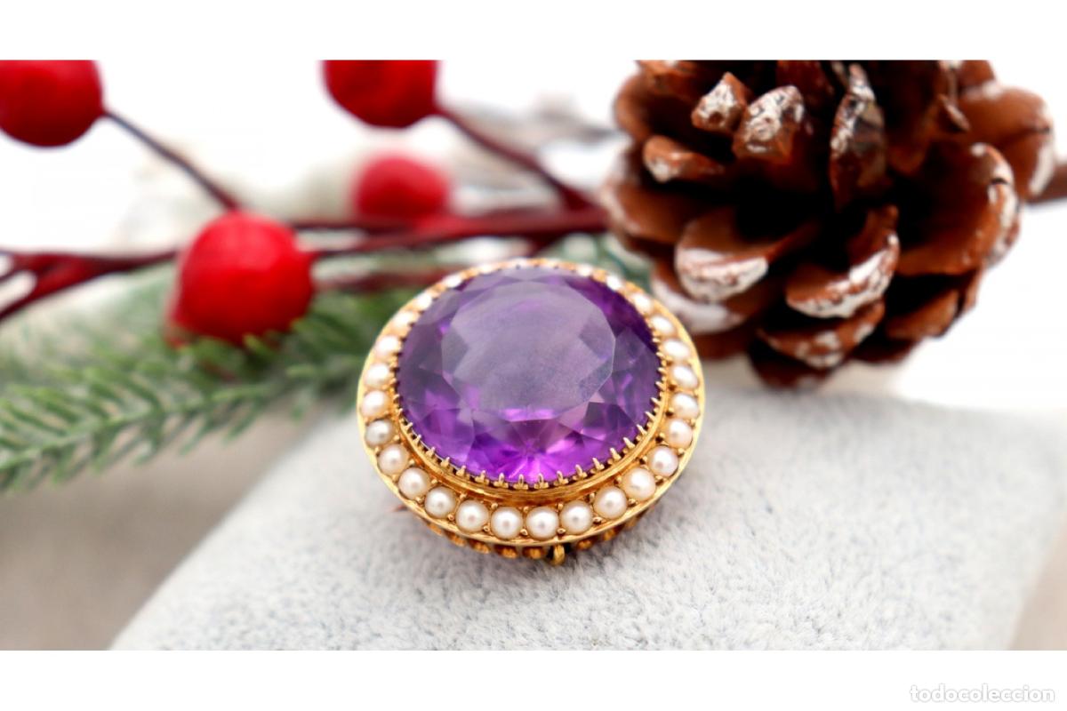 Joyeria: Broche de oro de 18 quilates con perlas - Foto 5