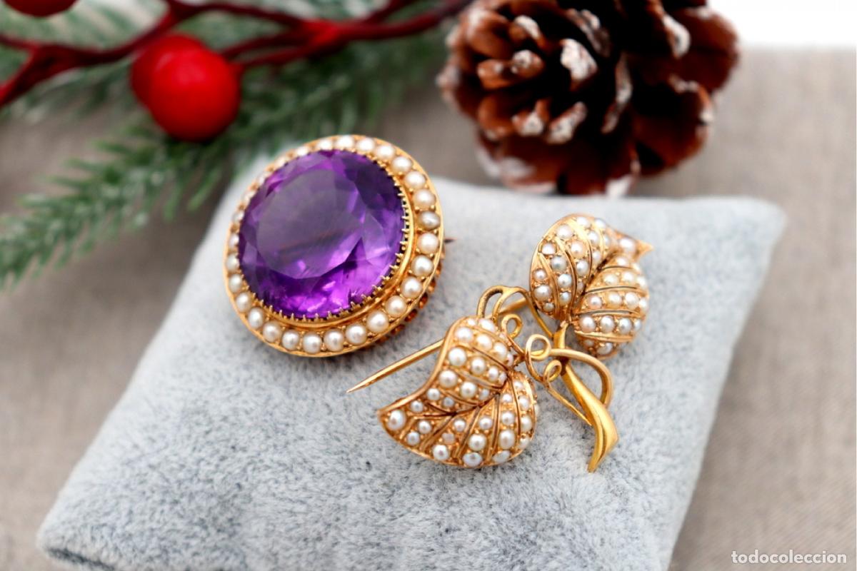 Joyeria: Broche de oro de 18 quilates con perlas - Foto 8