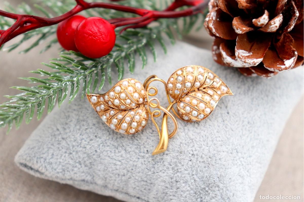 Joyeria: Broche de oro de 18 quilates con perlas - Foto 9