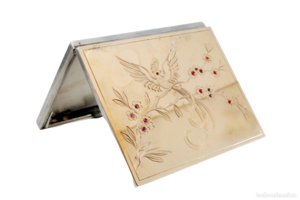 Schmuck: Caja de cigarrillos, en plata y oro de 18 quilates.